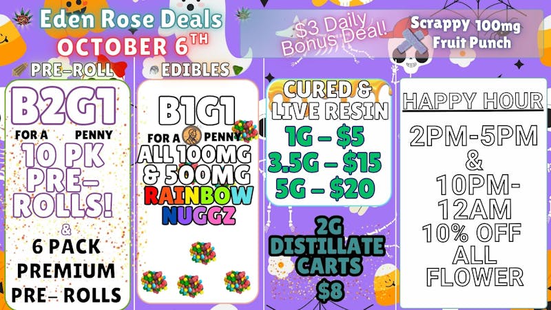 Eden Rose Dispensary - South EDEN ROSE OCTOBER DEALS