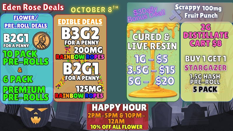 Eden Rose Dispensary EDEN ROSE OCTOBER DEALS