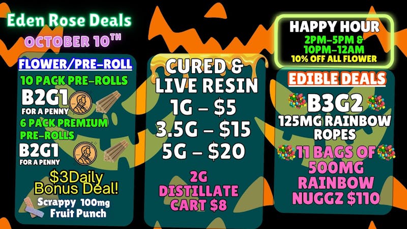Eden Rose Dispensary EDEN ROSE OCTOBER DEALS