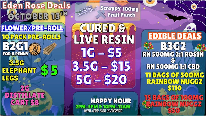 Eden Rose Dispensary EDEN ROSE OCTOBER DEALS