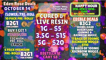 Eden Rose Dispensary - South EDEN ROSE OCTOBER DEALS