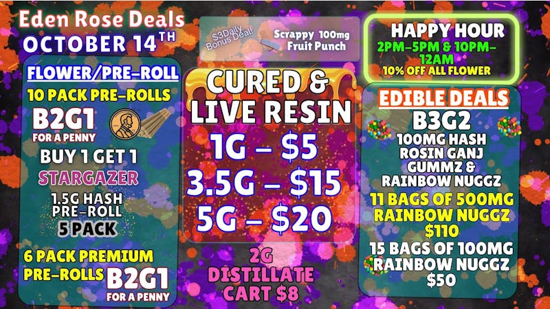 Bloom Cannabis Co - Mustang EDEN ROSE OCTOBER DEALS