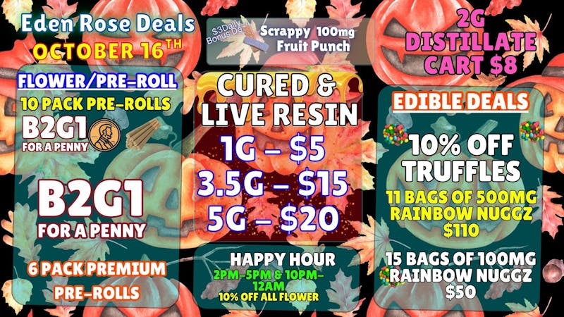 Nature's Cure Dispensary EDEN ROSE OCTOBER DEALS