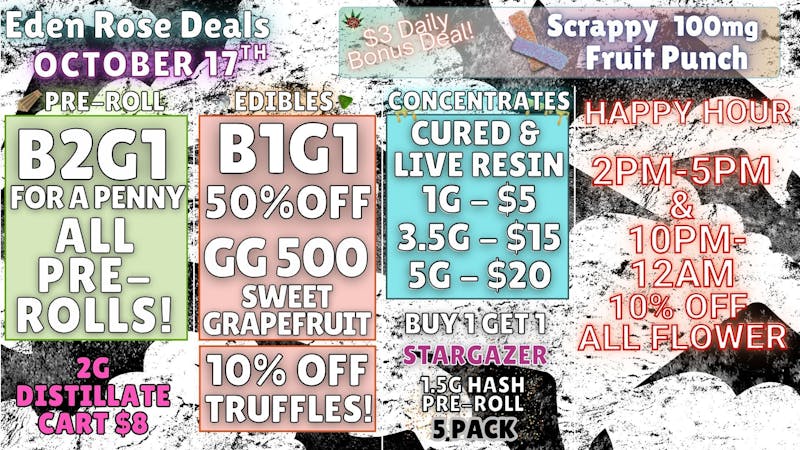 Bloom Cannabis Co - Mustang EDEN ROSE OCTOBER DEALS