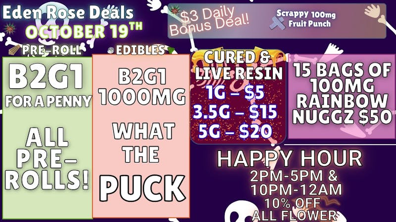Eden Rose Dispensary EDEN ROSE OCTOBER DEALS