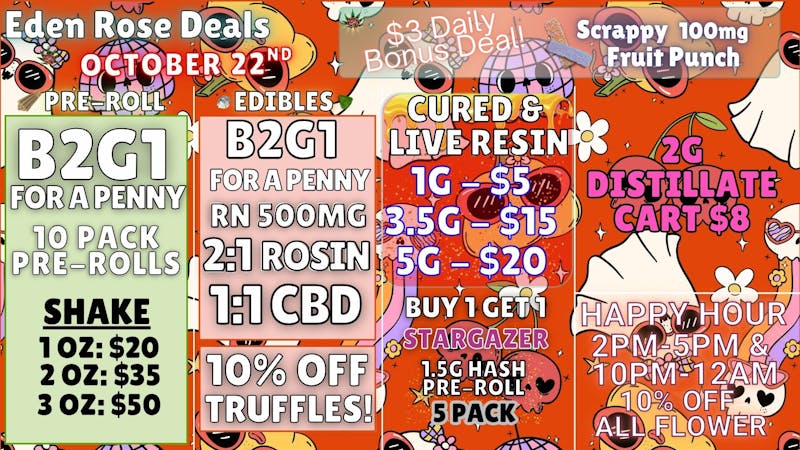 Eden Rose Dispensary EDEN ROSE OCTOBER DEALS