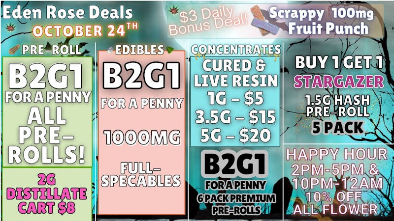 Eden Rose Dispensary - South EDEN ROSE OCTOBER DEALS