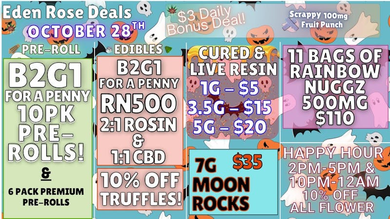 Nature's Cure Dispensary EDEN ROSE OCTOBER DEALS
