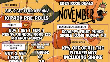 Nature's Cure Dispensary EDEN ROSE NOVEMBER 2025 DEALS
