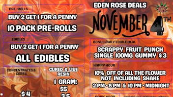 Eden Rose Dispensary EDEN ROSE NOVEMBER 2025 DEALS