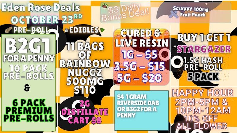 Eden Rose Dispensary EDEN ROSE OCTOBER DEALS