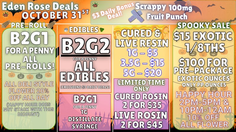 Bloom Cannabis Co - Mustang HALLOWEEN WEEKEND DEALS