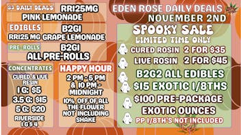 Eden Rose Dispensary HALLOWEEN WEEKEND DEALS