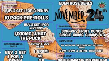 Eden Rose Dispensary EDEN ROSE NOVEMBER 2025 DEALS