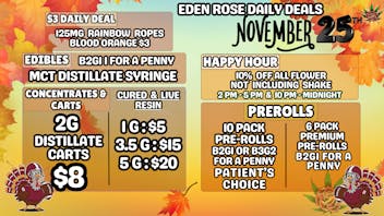 Eden Rose Dispensary - South EDEN ROSE NOVEMBER 2025 DEALS
