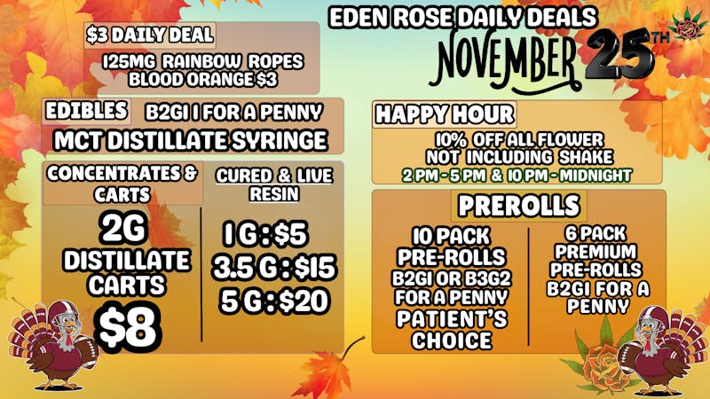 Eden Rose Dispensary - South EDEN ROSE NOVEMBER 2025 DEALS