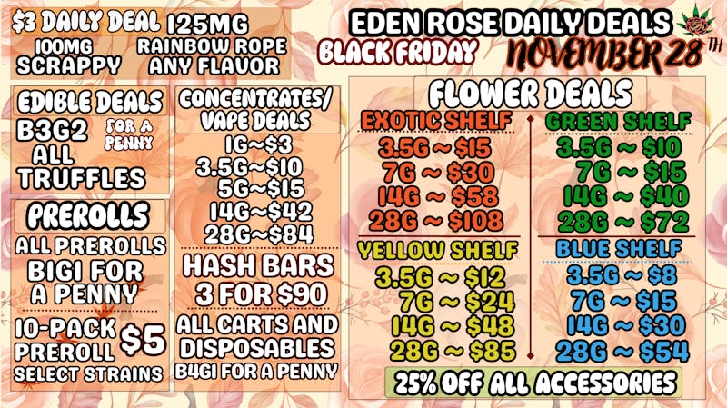 Eden Rose Dispensary - South Black Friday Deals