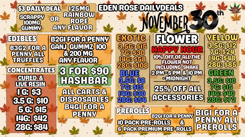 Bloom Cannabis Co - Mustang Thankgiving Weekend Deals