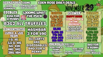 Nature's Cure Dispensary Thanksgiving Weekend Daily Deal