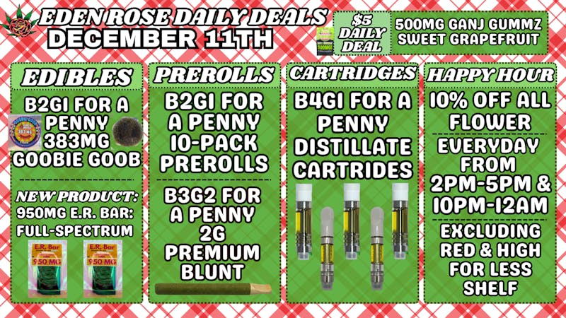 Eden Rose Dispensary - South EDEN ROSE DAILY DEALS 12.11.25