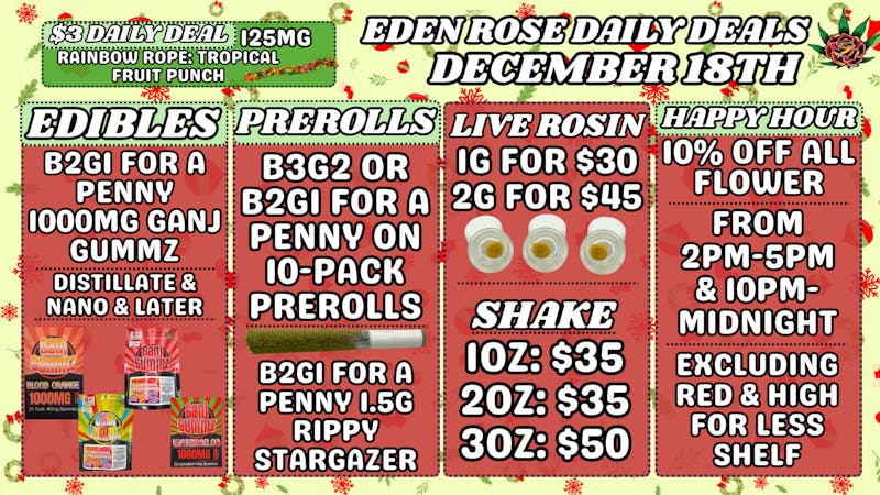 Eden Rose Dispensary - South EDEN ROSE DAILY DEALS 12.18.25