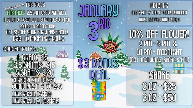 Eden Rose Dispensary - South $5 OFF FIRST HASH HOLE 2.5G INFUSED PRE ROLL