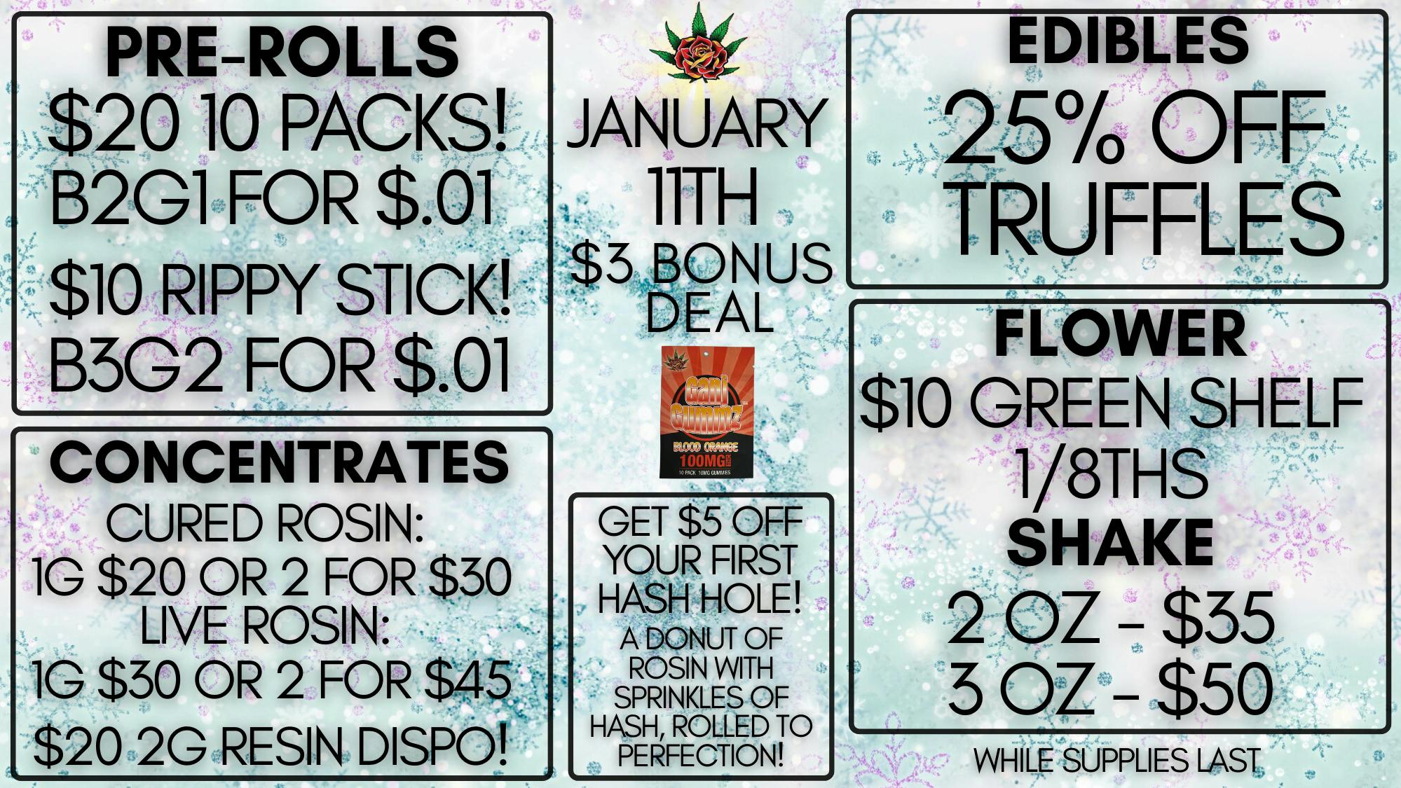 Eden Rose Dispensary Eden Rose Daily Deal 1/11/26