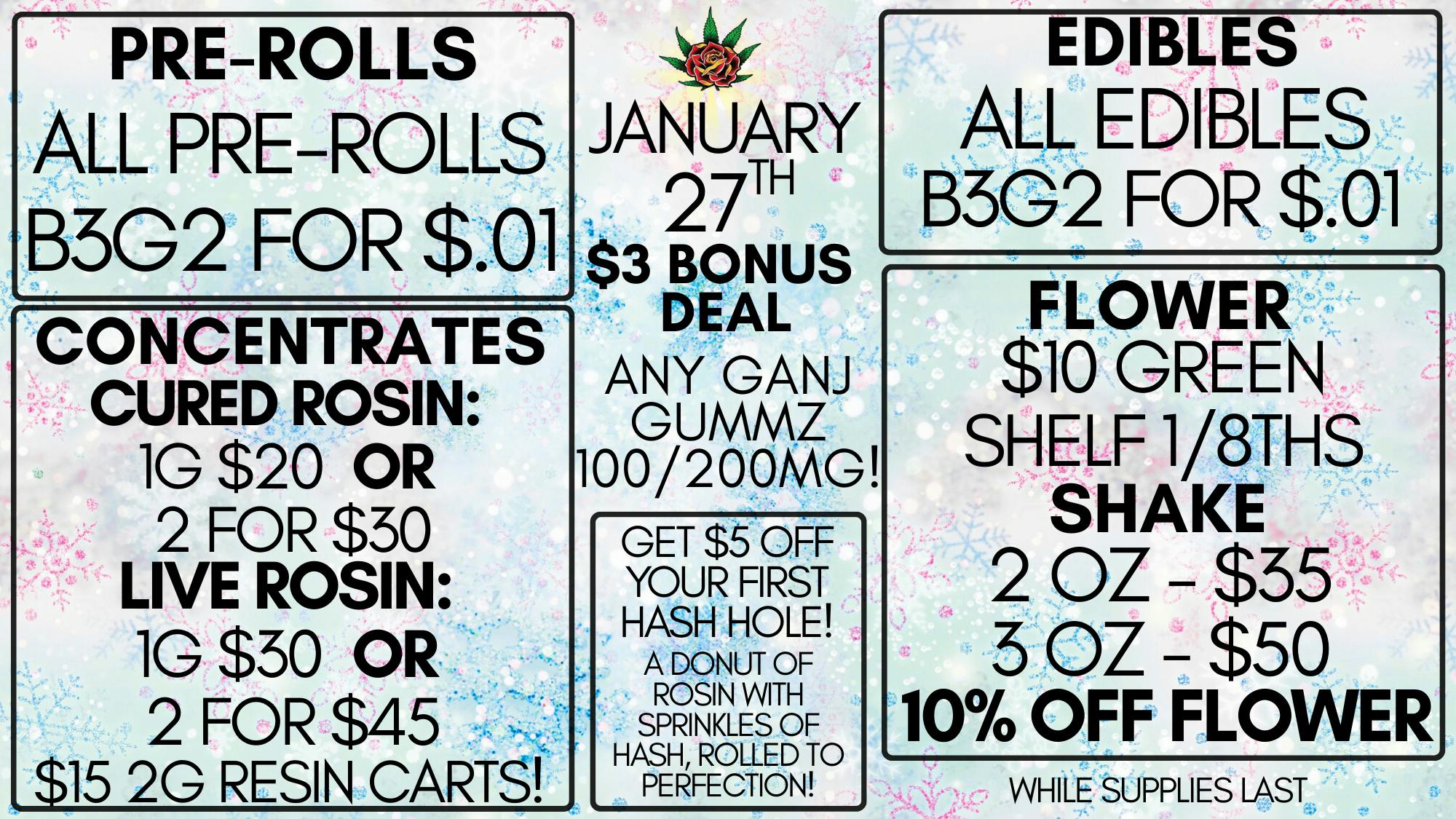 Eden Rose Dispensary - South Eden Rose Daily Deal 1/27/26