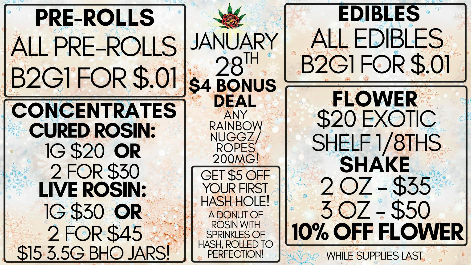 Nature's Cure Dispensary Eden Rose Daily Deal 1/28/26