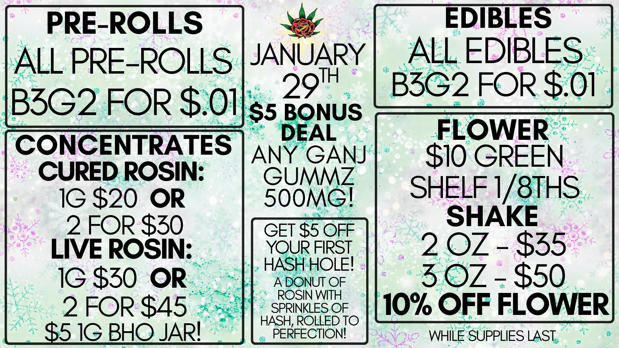 Nature's Cure Dispensary Eden Rose Daily Deal 1/29/26