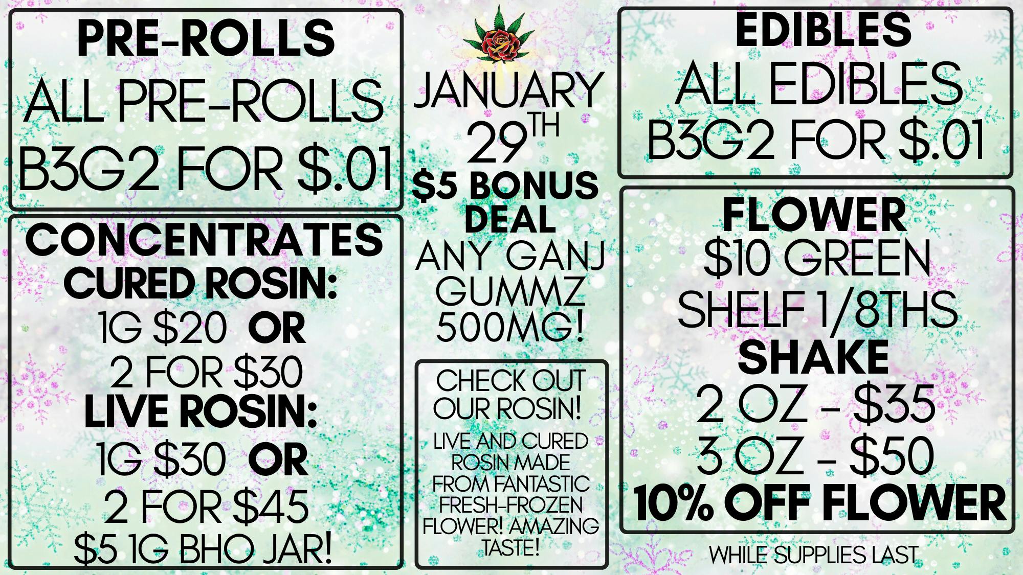 Nature's Cure Dispensary Eden Rose Daily Deal 1/29/26