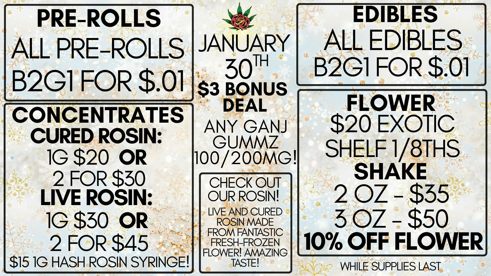 Eden Rose Dispensary Eden Rose Daily Deal 1/30/26