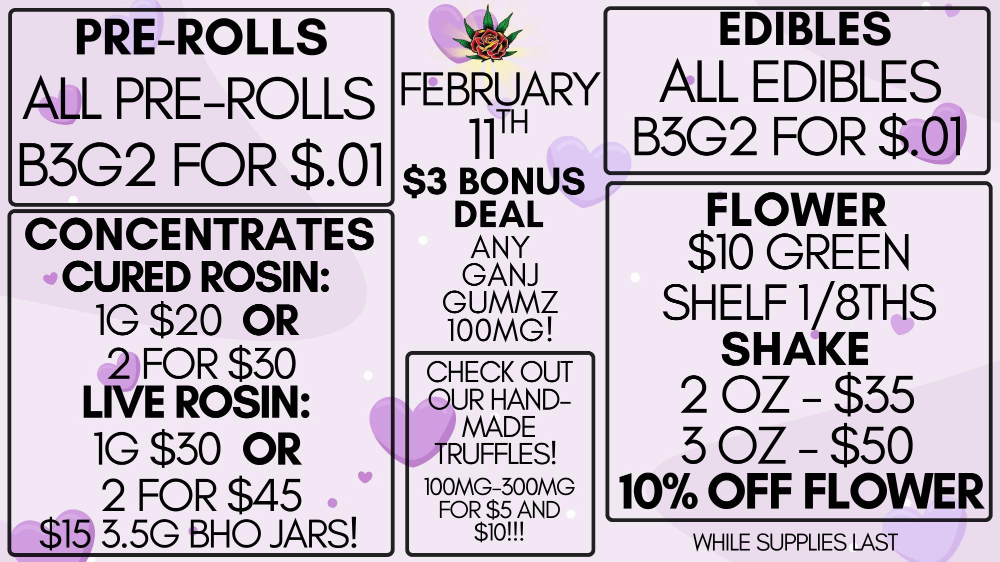 Eden Rose Dispensary Eden Rose Daily Deal 02/11/26