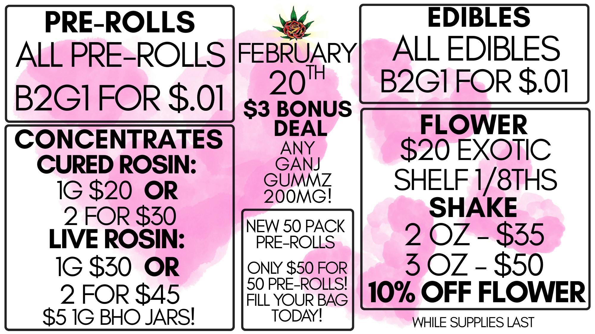 Eden Rose Dispensary Eden Rose Daily Deal 02/20/26