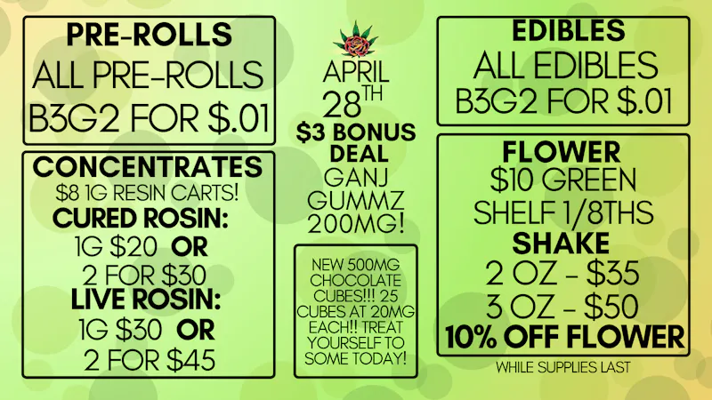Bloom Cannabis Co - Mustang Eden Rose Daily Deals 4/28/26