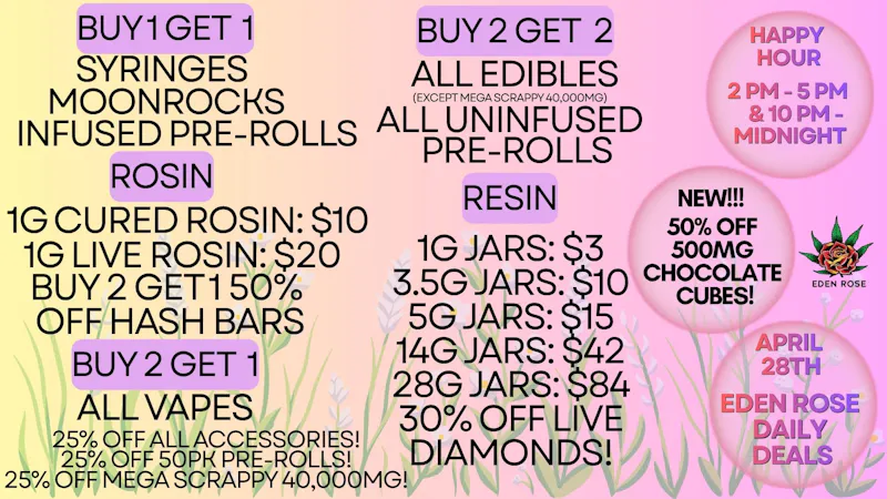 Nature's Cure Dispensary Eden Rose Daily Deals 4/28/26