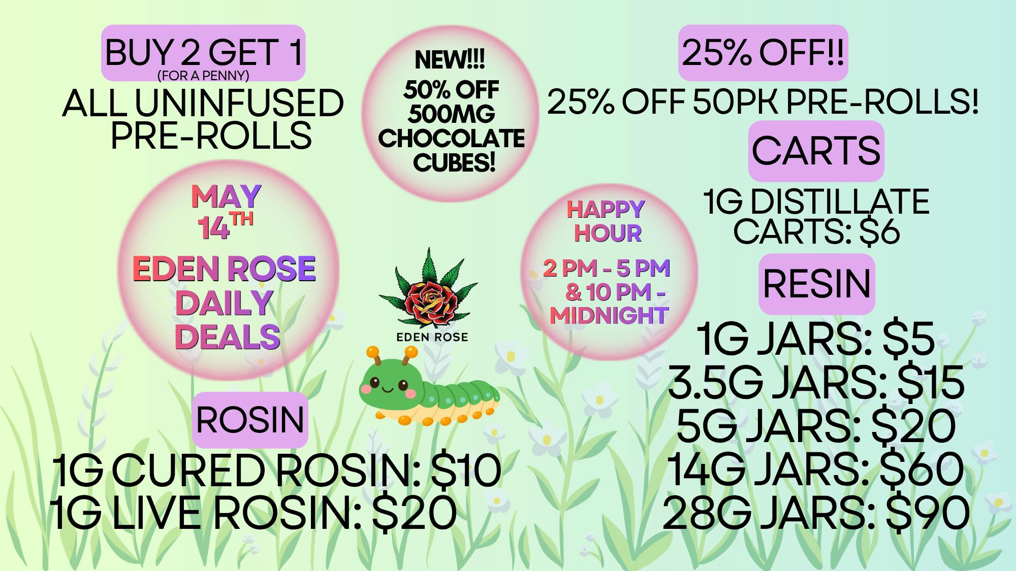 Nature's Cure Dispensary Eden Rose Daily Deals 5/14/26