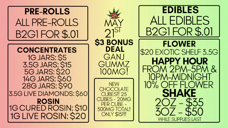 Bloom Cannabis Co - Mustang Eden Rose Daily Deals 5/21/26