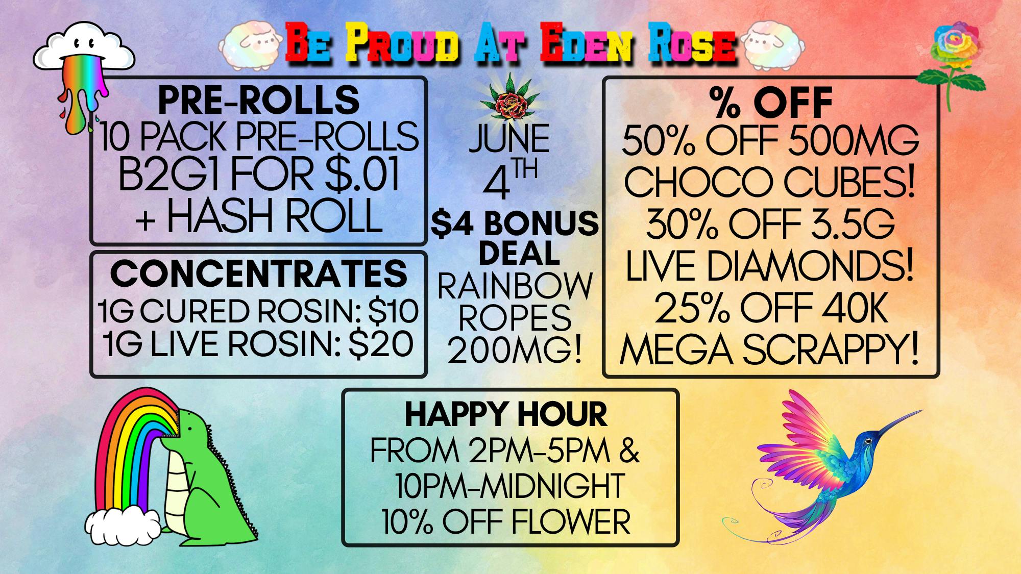 Eden Rose Dispensary Eden Rose Daily Deals 6/4/26