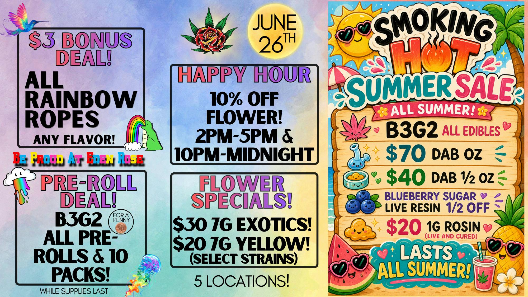 Eden Rose Dispensary Eden Rose Daily Deals 6/26/26