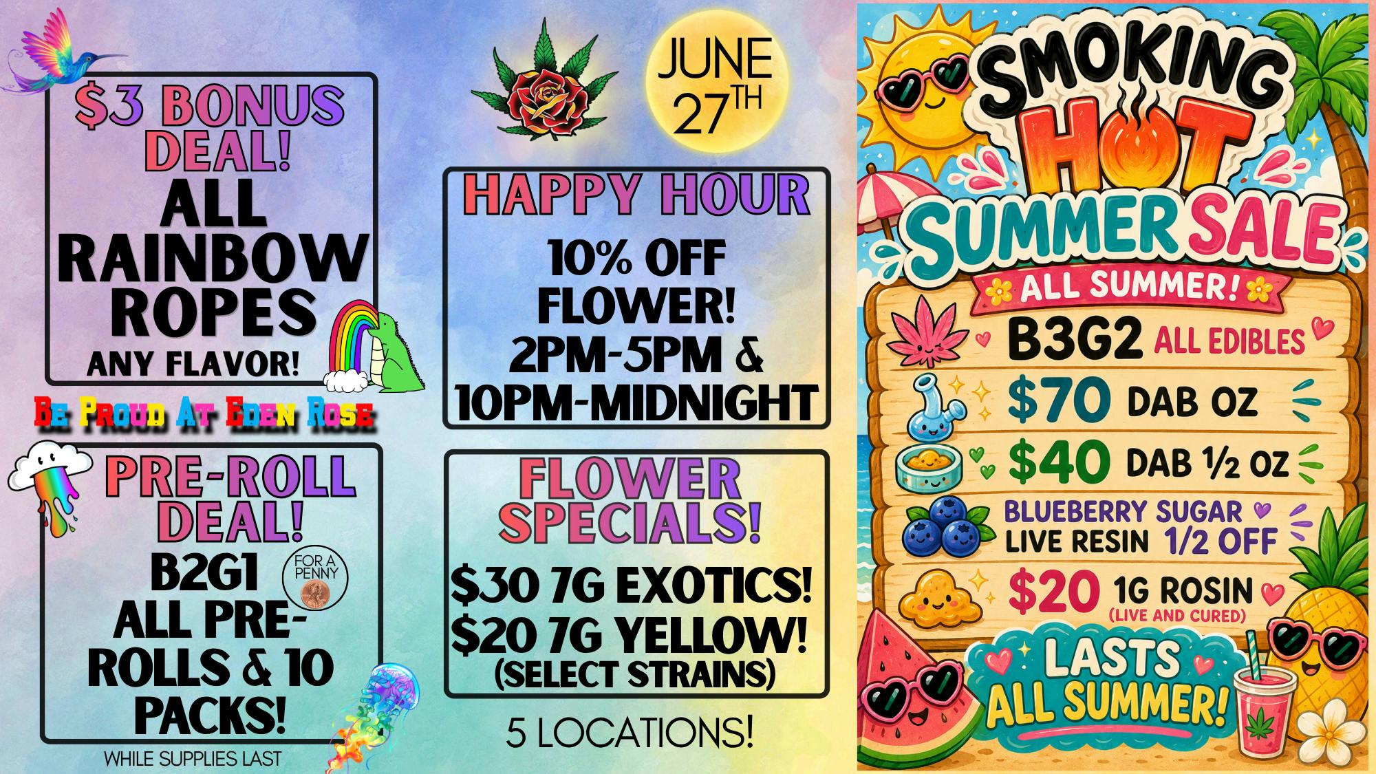 Nature's Cure Dispensary Eden Rose Daily Deals 6/27/26