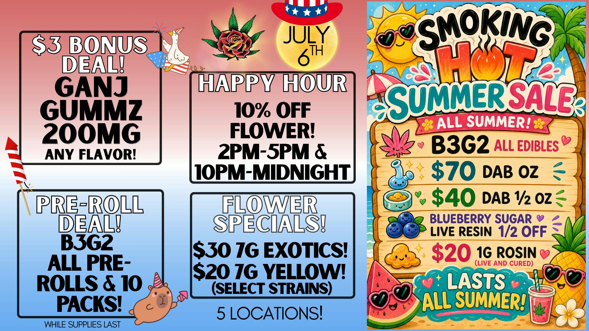 Nature's Cure Dispensary Eden Rose Daily Deals 7/6/26