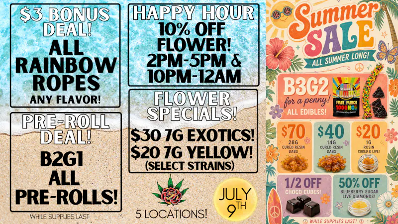 Eden Rose Dispensary Eden Rose Daily Deals 07/09/26