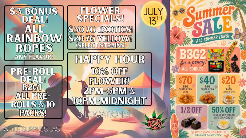 Eden Rose Dispensary Eden Rose Daily Deals 07/13/26