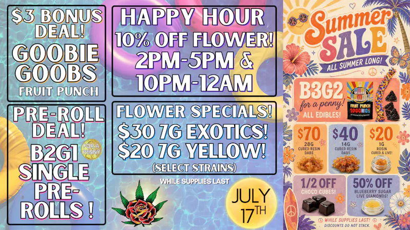 Eden Rose Dispensary EDEN ROSE DAILY DEALS 07/17/2026