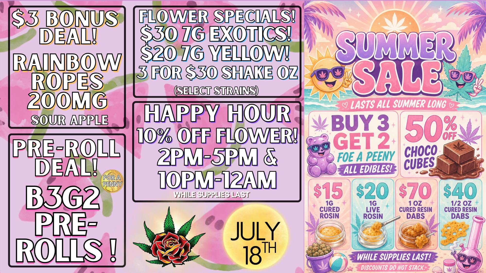 Eden Rose Dispensary Eden Rose Daily Deals 07/18/26