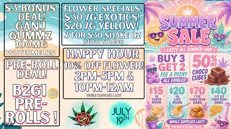 Eden Rose Dispensary Eden Rose Daily Deals 07/19/2026