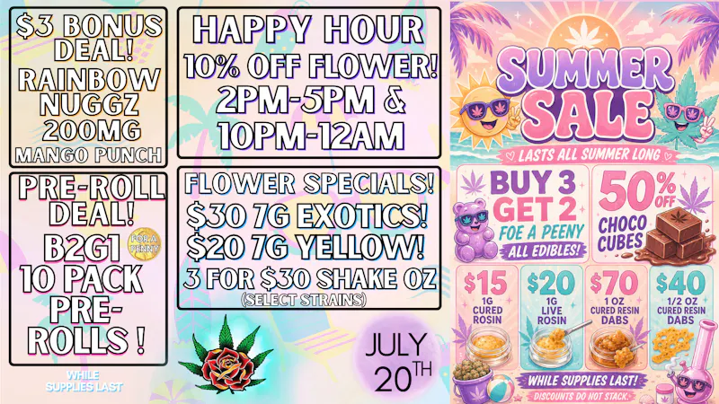 Eden Rose Dispensary Eden Rose Daily Deals 07/20/2026