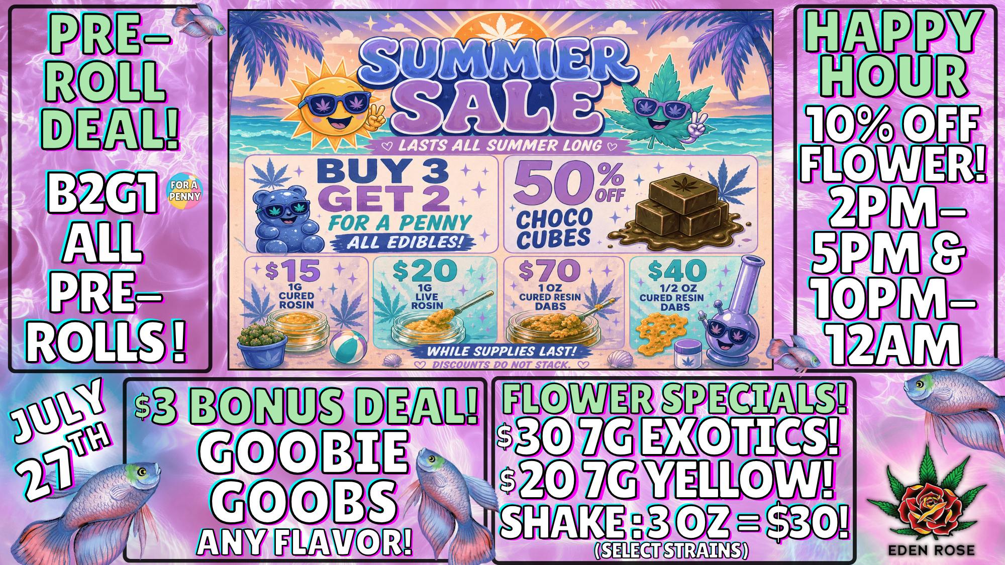 Eden Rose Dispensary - South Eden Rose Daily Deals 07/27/2026