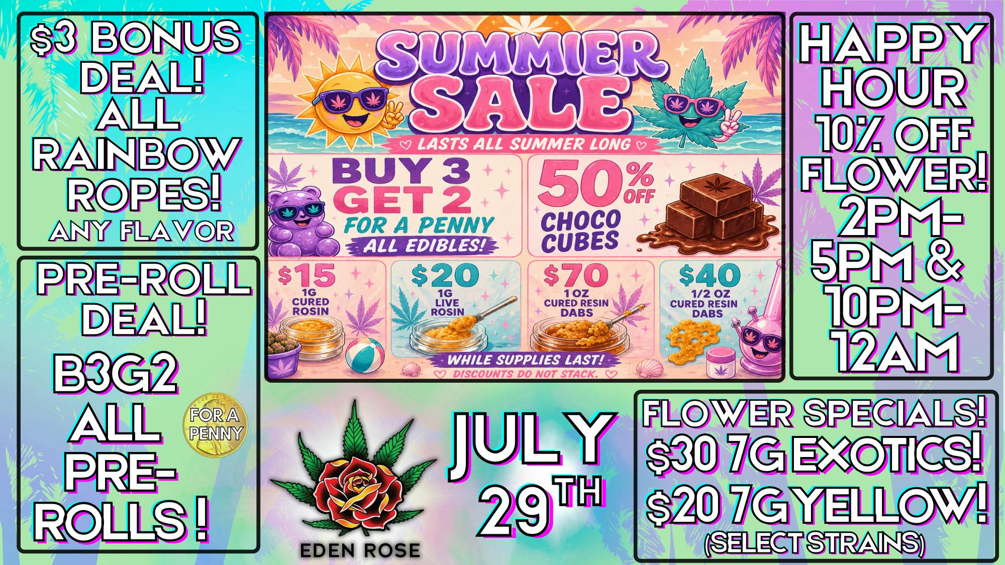 Eden Rose Dispensary Eden Rose Daily Deals 07/29/2026